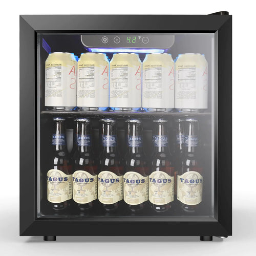 Electactic Wine Cooler 12 Bottle/48 Can Beverage Refrigerator Mini Fridge Glass Door with Adjustable Shelves Digital Temperature Display Freestanding Small Wine Fridge for Soda Wine or Beer