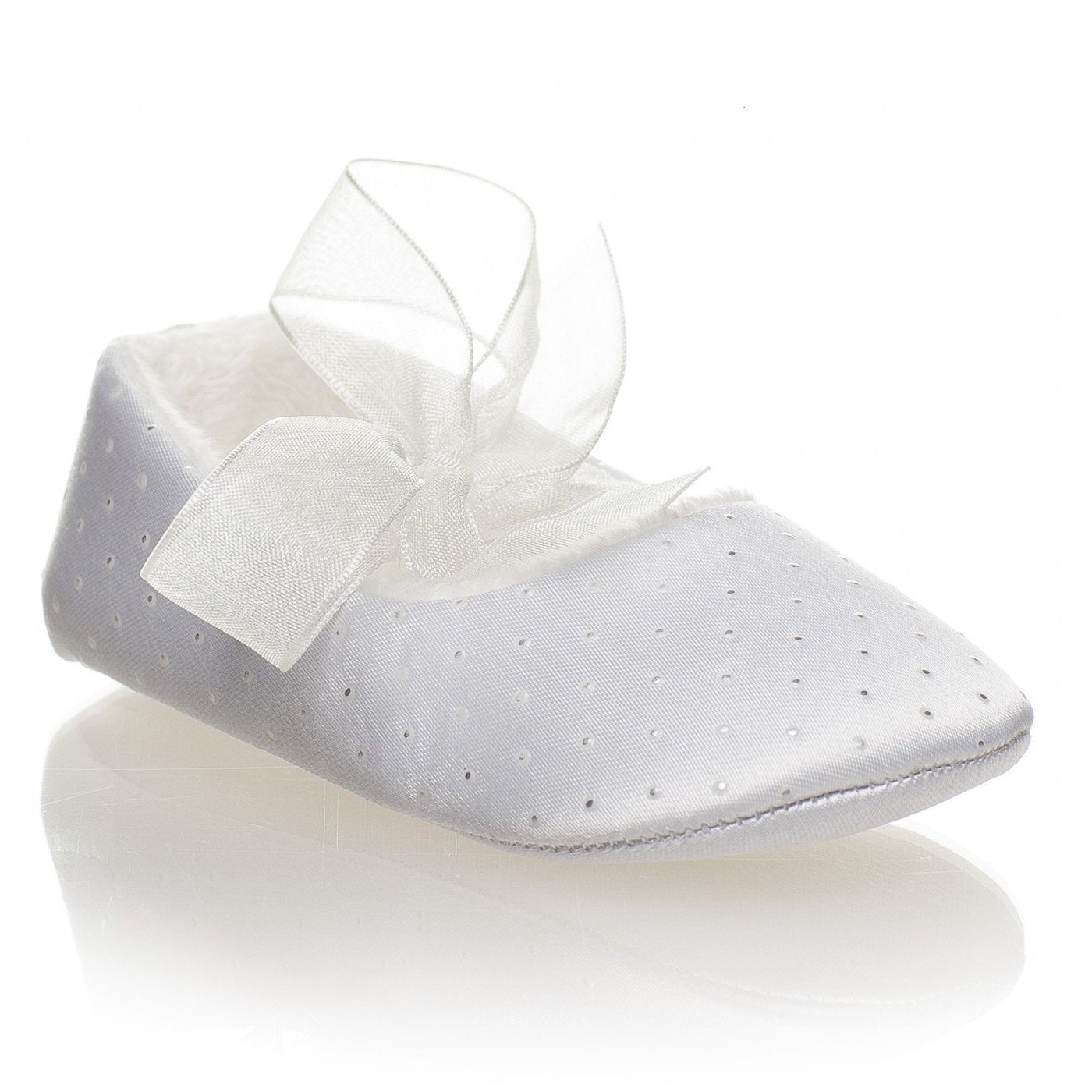 Sharon Ivory or White Girls Christening Pram Shoes