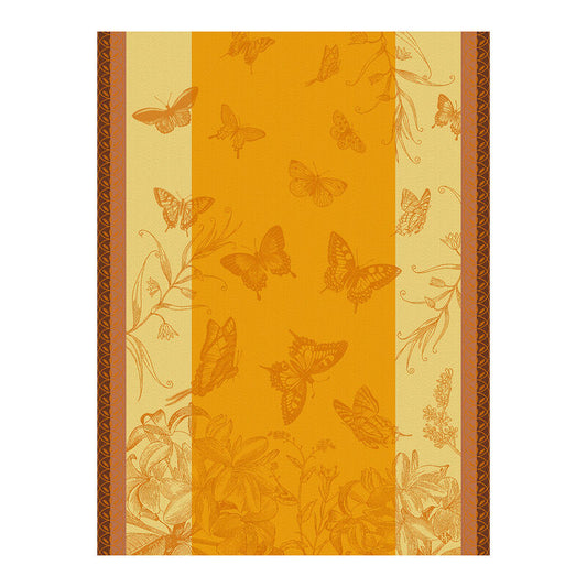 Le Jacquard Francais Tea Towel - Jardin des Papillons Lantana (Orange)
