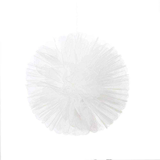 White Tulle Pom Pom - 5" / 13cm