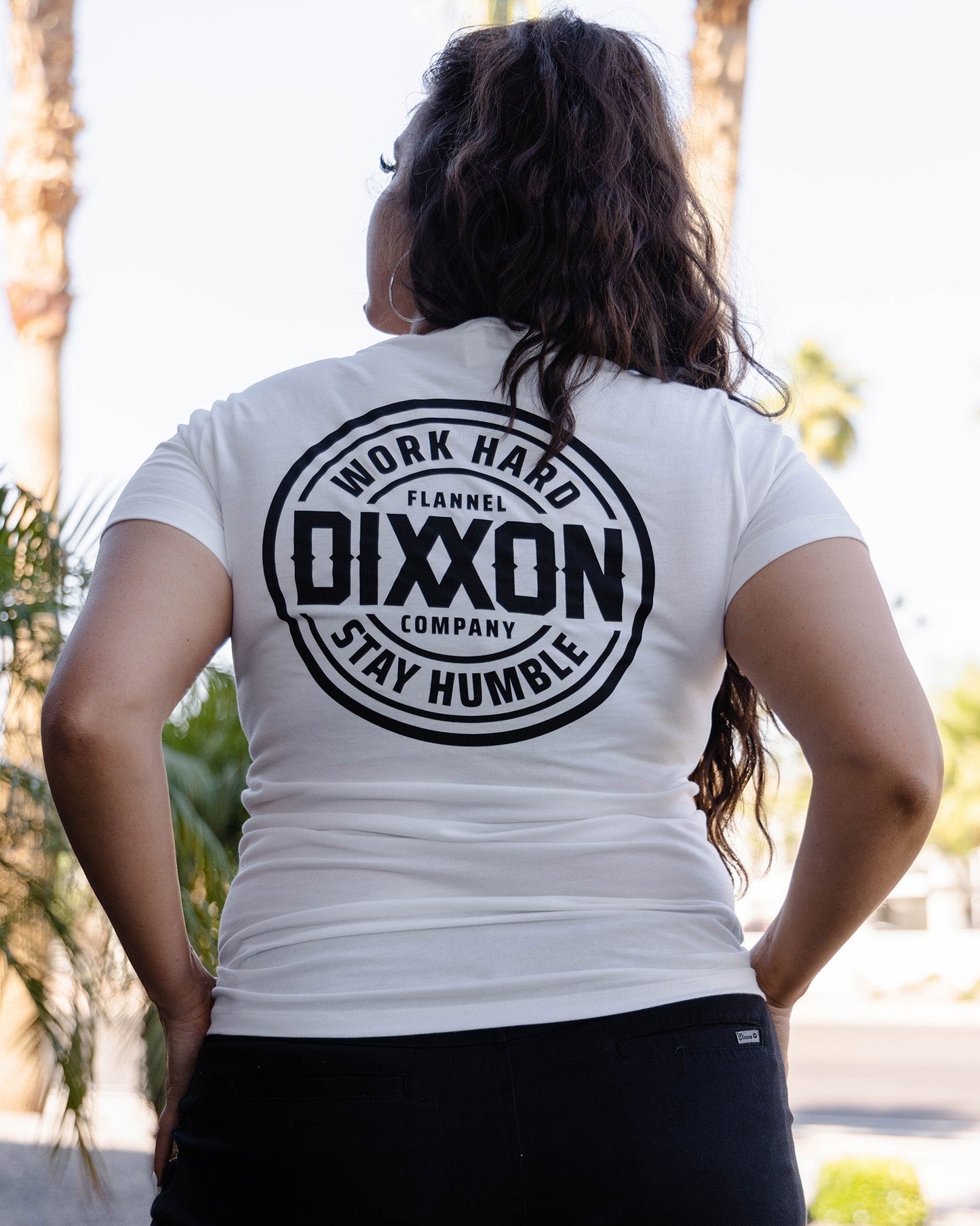 Women's Black Nuevo Corpo Fitted Tee - White