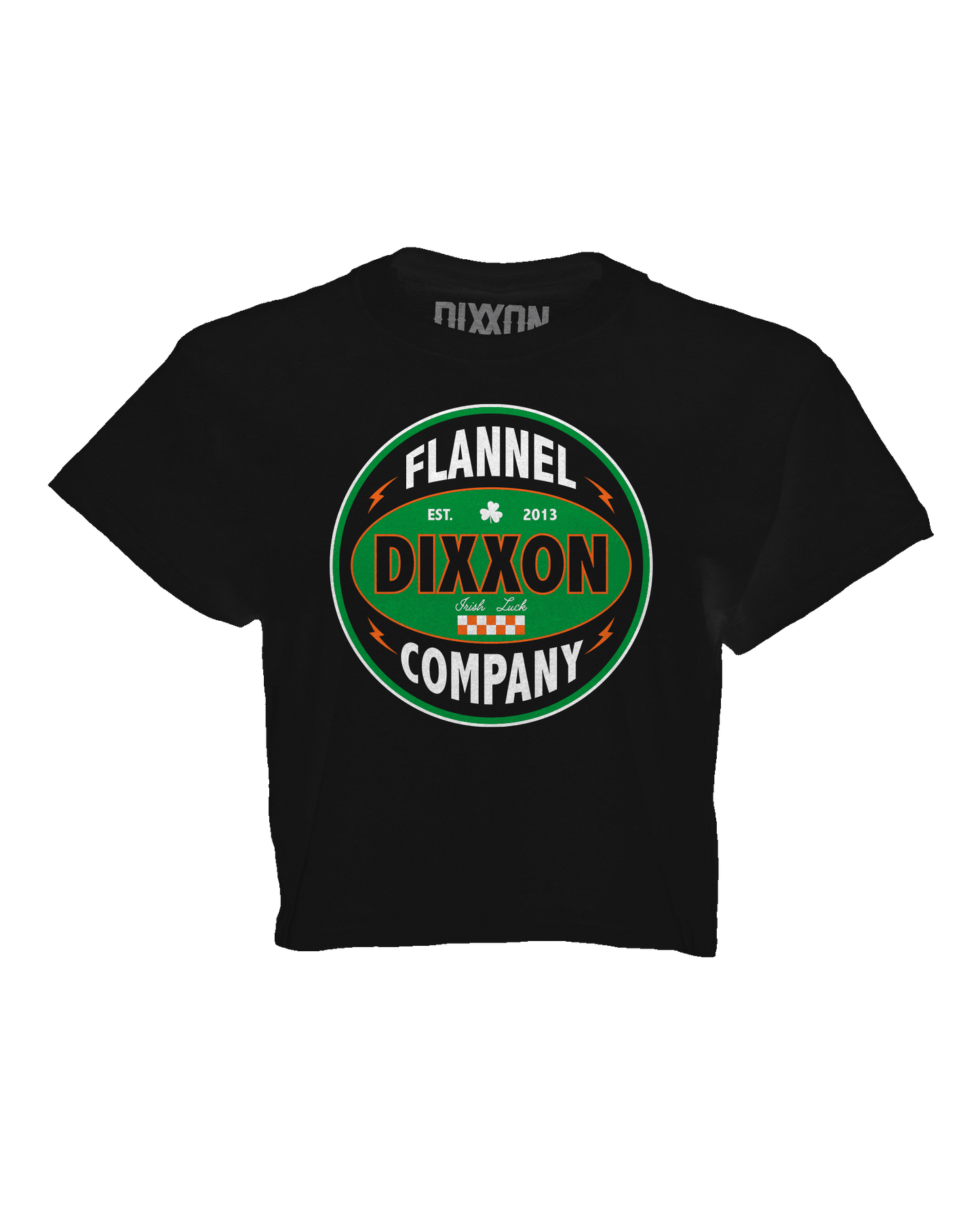Women's Green Keystone Crop Top - Black
